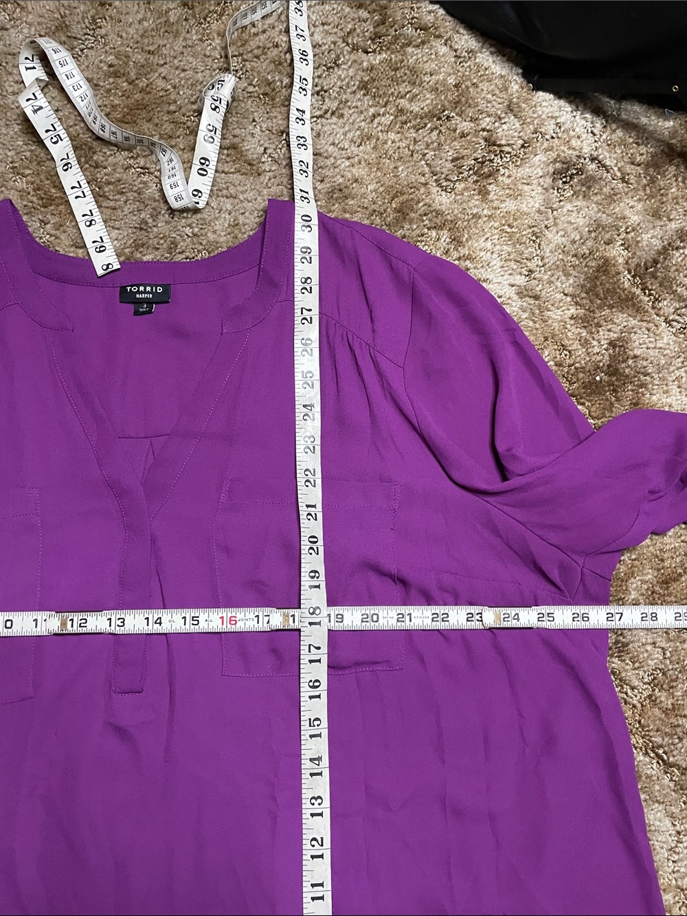 Torrid Harper Woman’s Purple Plus Size Blouse Size 3 - Picture 5 of 5